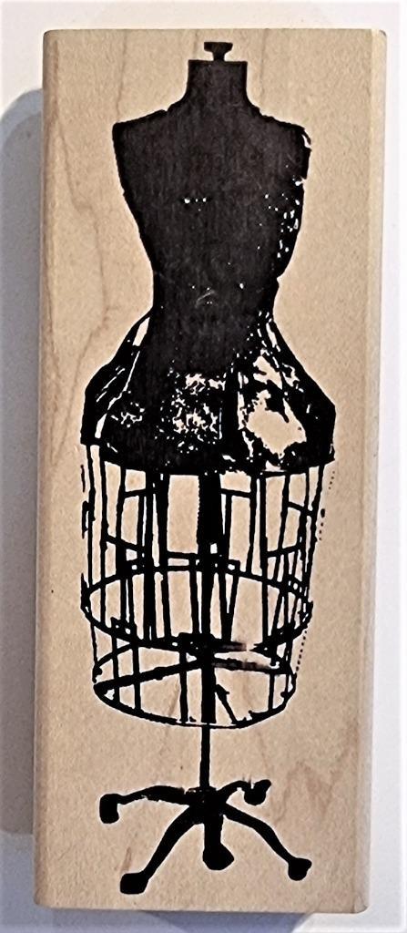 GROTE houten stempel Dress Form Mannequin van Tim Holtz, Hobby en Vrije tijd, Stempelen, Zo goed als nieuw, Houten stempel, Ophalen of Verzenden