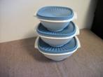 3 Tupperware Schalen met Sterdeksel ( blauw), Ophalen of Verzenden, Gebruikt, Blauw, Schaal