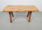 brutalist boomstam bank bijzettafel side table eiken 1960, Ophalen of Verzenden