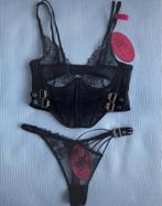 Hunkemoller setje string en bh, Kleding | Dames, Hunkemöller, Verzenden, Zwart, String