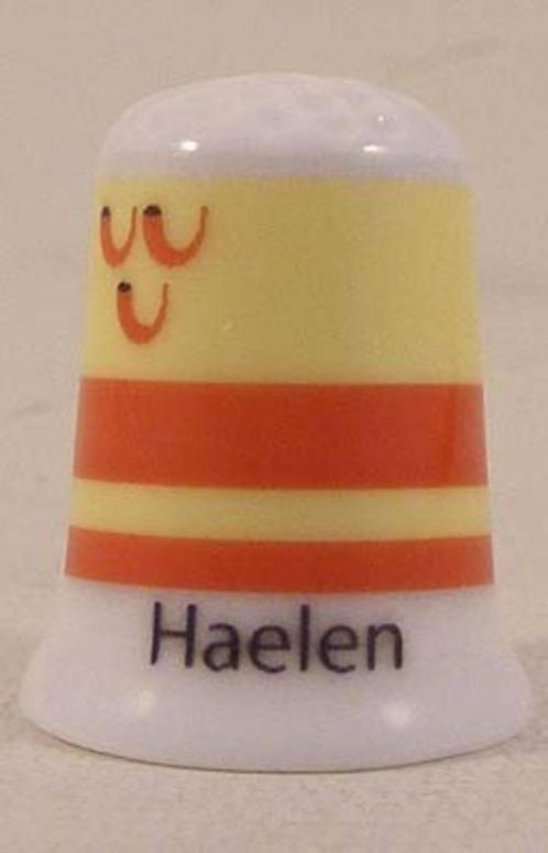 Haelen Nederlandse gemeentevlag vingerhoedje, Verzamelen, Vingerhoedjes, Nieuw, Nederland, Porselein, Ophalen of Verzenden