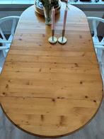 Houten ovalen / ronde Eettafel met Stoelen, Tuin en Terras, Ophalen, Gebruikt, Ovaal, Hout