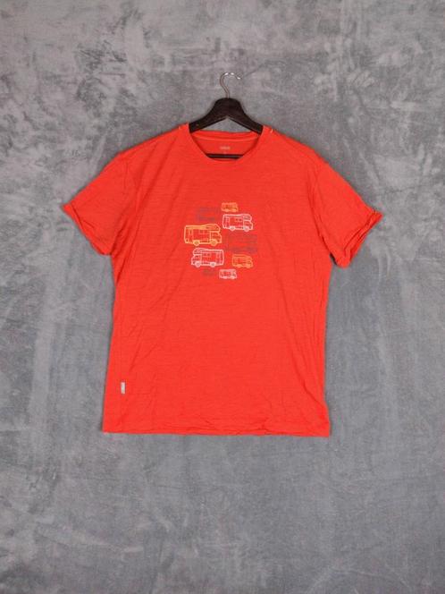 Icebreaker T-shirt Merino Wol Outdoor Print Maat L Koraal, Kleding | Heren, T-shirts, Zo goed als nieuw, Maat 52/54 (L), Zwart
