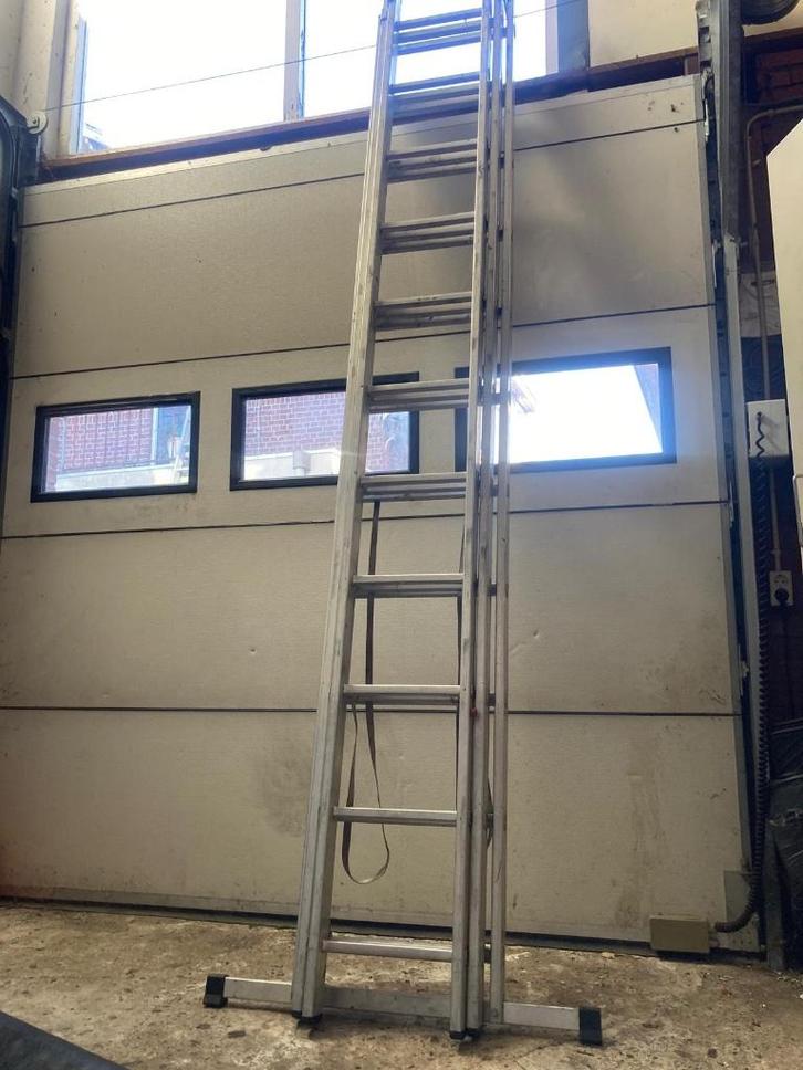 3-delige Alpe aluminium 3x11 sporten, Doe-het-zelf en Verbouw, Ladders en Trappen, Gebruikt, Ladder, 4 meter of meer, Opvouwbaar of Inschuifbaar