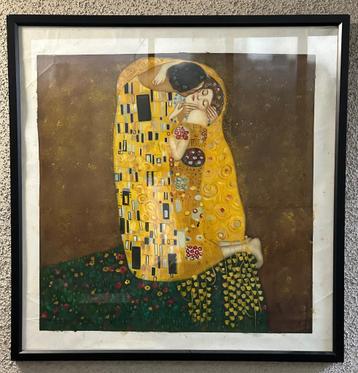 Schitterend schilderij van Klimt "De kus", handgeschilderd beschikbaar voor biedingen