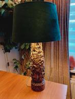 Indonesische houten uitgesneden teak houten lamp, Ophalen of Verzenden