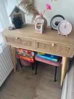 Rieten Sidetable - Scandinavische Stijl, Huis en Inrichting, Tafels | Sidetables, 50 tot 100 cm, Ophalen of Verzenden, Zo goed als nieuw