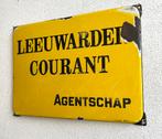 Emaille reclamebord Leeuwarder Courant Langcat Bussum, Antiek en Kunst, Antiek | Emaille, Ophalen of Verzenden