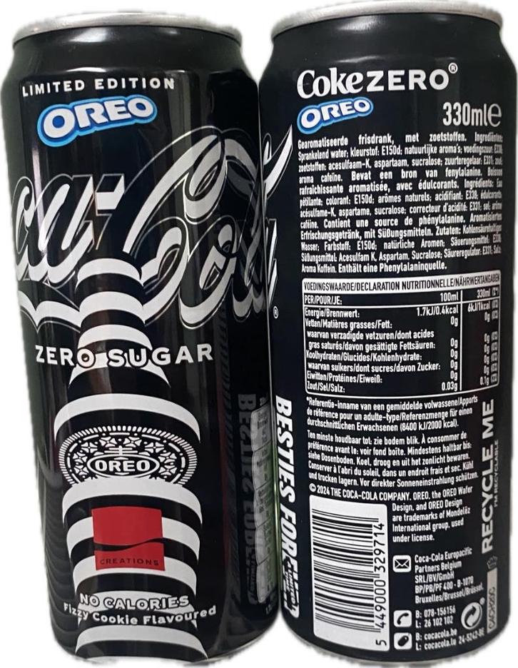 Coca-Cola Zero OREO can 330 ml Belgium, Verzamelen, Merken en Reclamevoorwerpen, Gebruiksvoorwerp, Verzenden