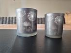 Waxine glaasjes met bloemenprint, Overige materialen, Ophalen of Verzenden, Zo goed als nieuw, Grijs