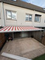 Knikarmscherm zonwering - 5m breed, 2.5m uitval, Ophalen, Gebruikt, 450 cm of meer, 150 tot 300 cm