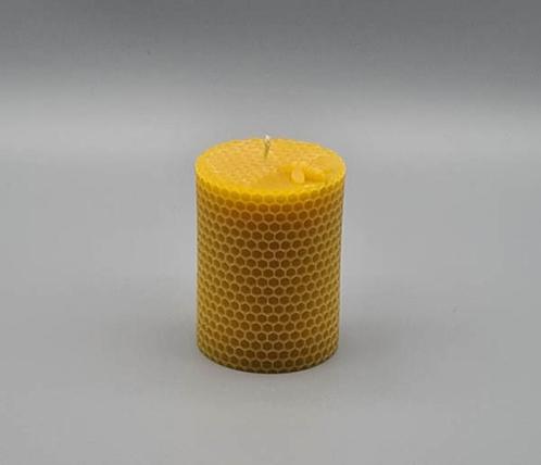 Ronde Gele Kaars van Bijenwas, Huis en Inrichting, Woonaccessoires | Kandelaars en Kaarsen, Nieuw, Minder dan 25 cm, Overige materialen