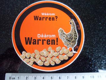 sticker wáárom Warren? dáárom Warren! veel eieren kip ei beschikbaar voor biedingen