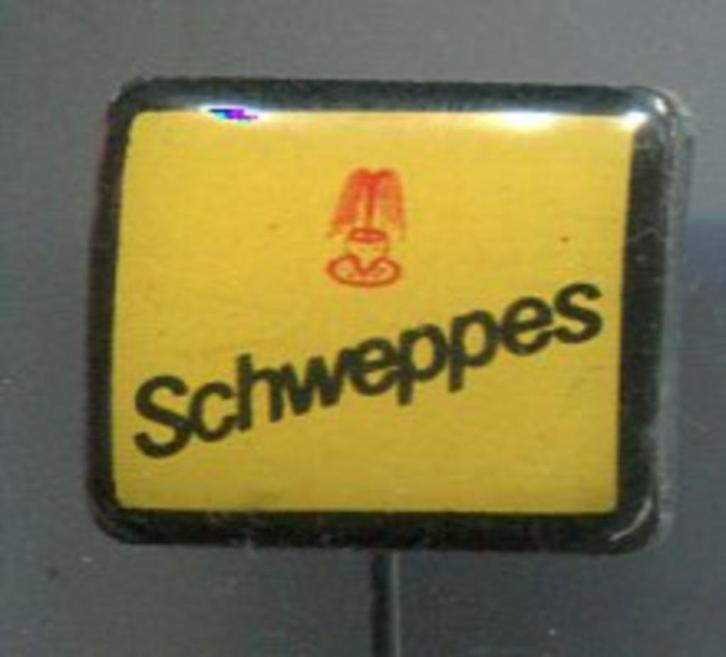 Schweppes email op aluminium frisdrank speldje ( S_236a ), Verzamelen, Speldjes, Pins en Buttons, Nieuw, Speldje of Pin, Merk