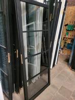 83x201,5cm binnendeur opdek L Staal look zwart rookglas SL12, Ophalen, 80 tot 100 cm, ., Glas