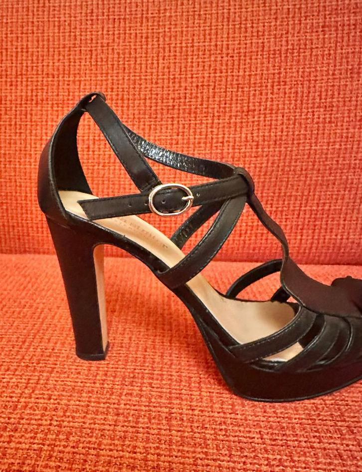 Nieuwe high heels Claudia Sträter zwart leer maat 40, Kleding | Dames, Schoenen, Nieuw, Zwart, Verzenden