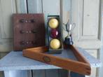 Oud lotje biljarten biljart ballen,triang,scorebord,beker, Ophalen of Verzenden