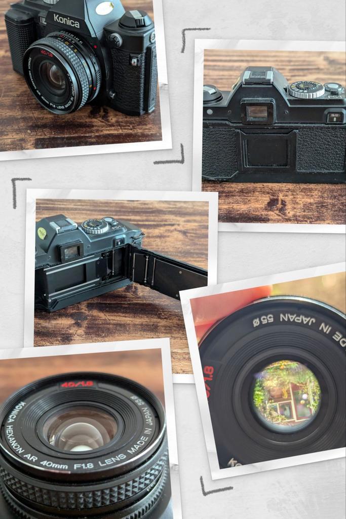 Konica FS-1 Hexanon met AR 1,8 40 & Left hand release switch, Audio, Tv en Foto, Fotocamera's Analoog, Gebruikt, Spiegelreflex