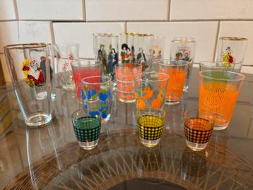 21 vintage en retro glazen fruit borrel bier en fris beschikbaar voor biedingen