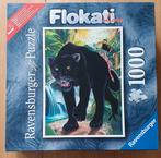 Ravensburger puzzel - Flokati line - Black panther - 1000 st, Ophalen of Verzenden, 500 t/m 1500 stukjes, Zo goed als nieuw, Legpuzzel