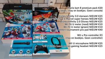 Nintendo Wii + Wii U. Spellen consoles accessoires boxed