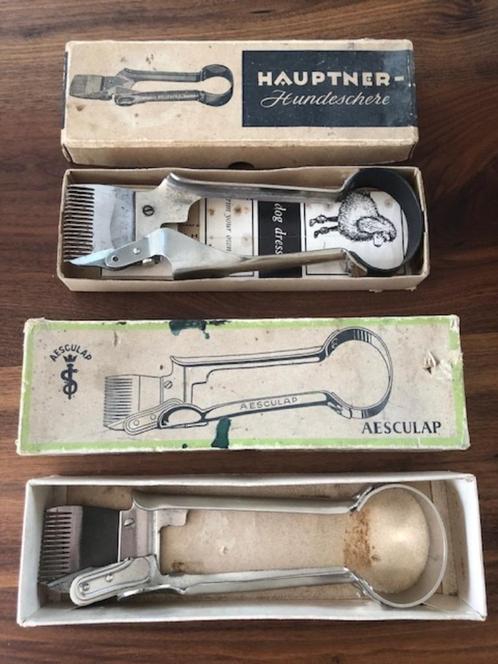 Antiek 2x Honden schaar trimmer Hauptner Vintage Nr.55 jdu, Dieren en Toebehoren, Honden-accessoires, Gebruikt, Ophalen of Verzenden