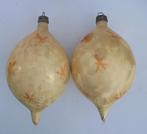 Twee oude vintage citroenvormige kerstballen., Verzenden