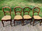 4 Biedermeier stoelen, Huis en Inrichting, Stoelen, Ophalen, Gebruikt, Bruin, Biedermeier
