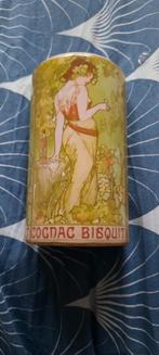 Vintage Vaas met Mucha Afbeelding - Cognac Bisquit, Ophalen of Verzenden