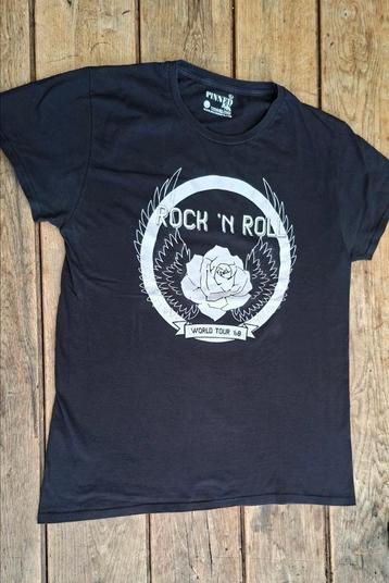 T-shirt Rock 'n Roll. Dames maat L. Pinned by K.
 beschikbaar voor biedingen