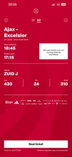 2 kaarten Ajax - Excelsior Zuid 2, Tickets en Kaartjes, Twee personen