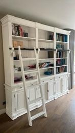 Bibliotheek kast met trap, boekenkast wit, Huis en Inrichting, Ophalen of Verzenden, 25 tot 50 cm, 200 cm of meer