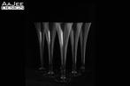 6 Mondgeblazen Champagne flutes van kristal  - Trompet, Antiek en Kunst, Antiek | Glas en Kristal, Ophalen of Verzenden