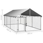 Hondenkennel voor buiten met dak 400x200x150 cm, Dieren en Toebehoren, Hondenhokken, Nieuw, Ophalen of Verzenden