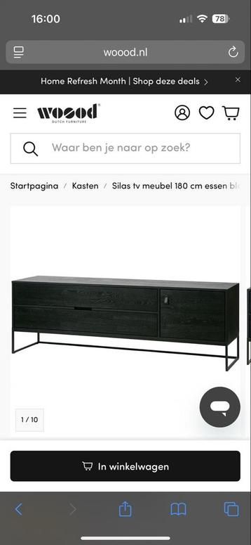 Zwarte TV Meubel - Silas Stijl WOOOD beschikbaar voor biedingen