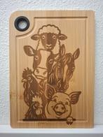 Boerderij dieren snijplank 28 cm, Huis en Inrichting, Woonaccessoires | Dienbladen, Ophalen of Verzenden, Nieuw, Rechthoekig, Hout