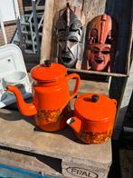 Vintage emaille oranje koffie en theepot Grandmere gaaf, Antiek en Kunst, Antiek | Emaille, Ophalen of Verzenden