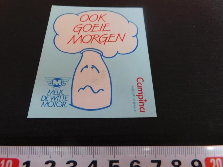 sticker EHV Campina Melk de witte motor Ook goeie morgen, Verzamelen, Stickers, Zo goed als nieuw, Ophalen