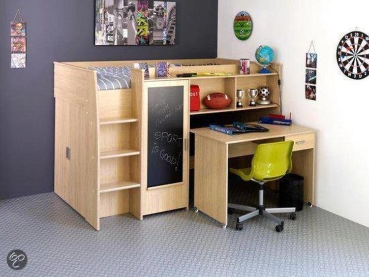 Halfhoogslaper met kasten en bureau, Kinderen en Baby's, Kinderkamer | Complete kinderkamers, Gebruikt, Jongetje of Meisje, Ophalen