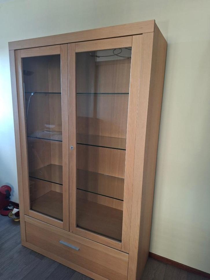 Vitrinekast, Huis en Inrichting, Kasten | Vitrinekasten, Gebruikt, 150 tot 200 cm, 100 tot 150 cm, 25 tot 50 cm, Glas, Ophalen