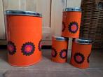 Vintage oranje bewaarblik Brabantia Patrice prijs per stuk, Ophalen of Verzenden, Huis en Inrichting