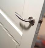 Tijdloos paneeldeur binnendeur met glas in wit voorgelakt, Doe-het-zelf en Verbouw, Deuren en Horren, Niet ingevuld, 80 tot 100 cm