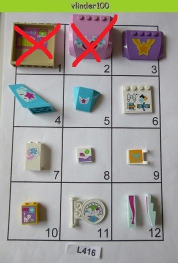 L416 LEGO FRIENDS STENEN MET STICKER, doe een bod beschikbaar voor biedingen