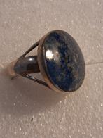 925/- Blauwe Lapis Lazuli Zilveren Ring -- ringmaat 18, 18 tot 19, Gebruikt, Dame of Heer, Met edelsteen