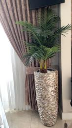 schelpenvaas met palm, Huis en Inrichting, Woonaccessoires | Vazen, Ophalen, Overige kleuren, 75 cm of meer, Glas