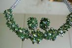 Ketting groen clips oorbellen set aurora noorderlicht, Ophalen of Verzenden