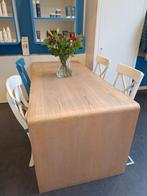 TE KOOP: leuke tafel van licht hout, Huis en Inrichting, Tafels | Eettafels, Ophalen, Gebruikt, 50 tot 100 cm, Vijf personen of meer