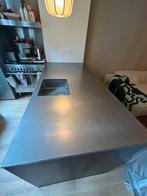 Nieuw RVS keukenblad met Caressi spoelbak, Nieuw, Ophalen of Verzenden, 200 cm of meer, Minder dan 100 cm