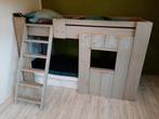 Steigerhouten hoogslaper greywash (evt met kast), Kinderen en Baby's, Kinderkamer | Stapelbedden en Hoogslapers, Ophalen, Gebruikt