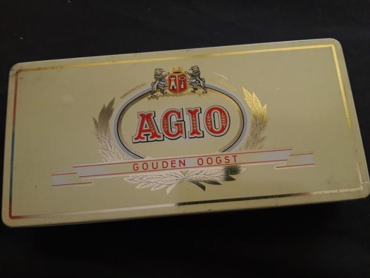 AGIO Gouden Oogst – leeg sigarenblik, Antiek en Kunst, Curiosa en Brocante, Ophalen of Verzenden